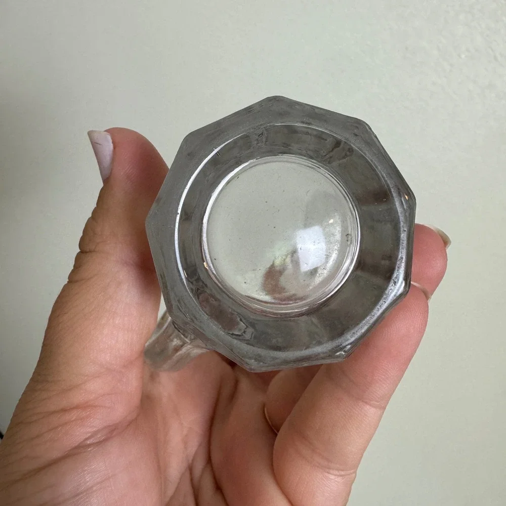 Vintage‎ Clear Pressed Glass Creamer Pitcher with handle